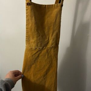 Mustard Yellow Corduroy Pinafore Dress